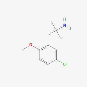 molecular formula C11H16ClNO B13604535 1-(5-Chloro-2-methoxyphenyl)-2-methylpropan-2-amine 