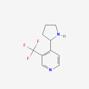 molecular formula C10H11F3N2 B13604538 4-(Pyrrolidin-2-yl)-3-(trifluoromethyl)pyridine 