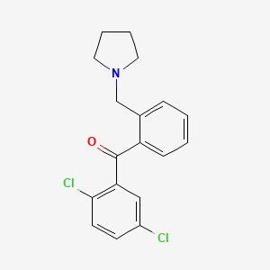 molecular formula C18H17Cl2NO B1360454 2,5-Dichloro-2'-pyrrolidinomethyl benzophenone CAS No. 898774-97-5