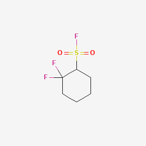 molecular formula C6H9F3O2S B13604544 2,2-Difluorocyclohexane-1-sulfonylfluoride 