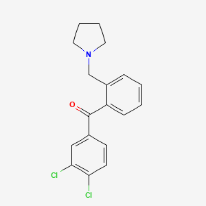 B1360455 3,4-Dichloro-2'-pyrrolidinomethyl benzophenone CAS No. 898774-99-7