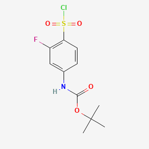 Tert-butyl (4-(chlorosulfonyl)-3-fluorophenyl)carbamate