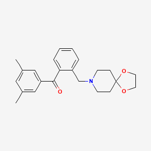 molecular formula C23H27NO3 B1360464 (3,5-Dimethylphenyl)-[2-(1,4-dioxa-8-azaspiro[4.5]decan-8-ylmethyl)phenyl]methanone CAS No. 898756-15-5