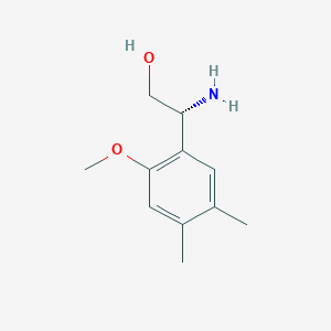 molecular formula C11H17NO2 B13604656 (r)-2-Amino-2-(2-methoxy-4,5-dimethylphenyl)ethan-1-ol 