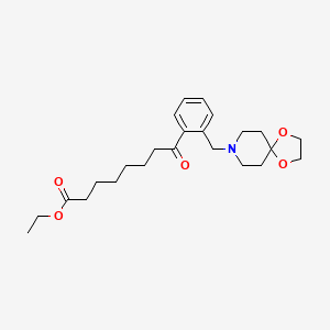 molecular formula C24H35NO5 B1360466 8-[2-(1,4-二氧杂-8-氮杂螺[4.5]癸-8-基甲基)苯基]-8-氧代辛酸乙酯 CAS No. 898781-35-6