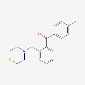 molecular formula C19H21NOS B1360467 4'-甲基-2-硫代吗啉甲基苯甲酮 CAS No. 898781-44-7