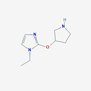 molecular formula C9H15N3O B13604673 1-Ethyl-2-(pyrrolidin-3-yloxy)-1h-imidazole 