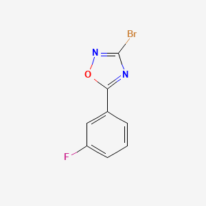 molecular formula C8H4BrFN2O B13604686 3-Bromo-5-(3-fluorophenyl)-1,2,4-oxadiazole 