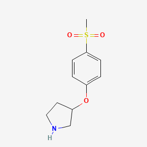 molecular formula C11H15NO3S B13604692 3-(4-Methanesulfonylphenoxy)pyrrolidine 