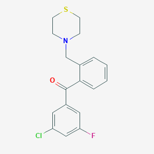 molecular formula C18H17ClFNOS B1360470 3-Chloro-5-fluoro-2'-thiomorpholinomethyl benzophenone CAS No. 898782-20-2