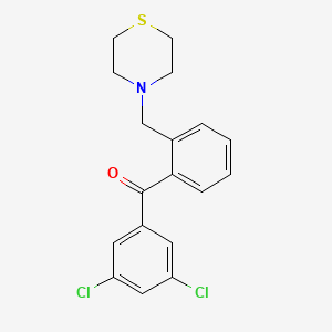 molecular formula C18H17Cl2NOS B1360471 3,5-Dichloro-2'-thiomorpholinomethyl benzophenone CAS No. 898782-38-2