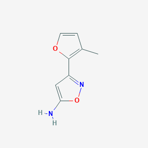 molecular formula C8H8N2O2 B13604739 5-Amino-3-(3-methyl-2-furyl)isoxazole 