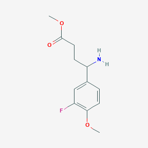 molecular formula C12H16FNO3 B13604743 Methyl 4-amino-4-(3-fluoro-4-methoxyphenyl)butanoate 