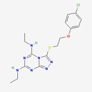 3-{[2-(4-chlorophenoxy)ethyl]sulfanyl}-N5,N7-diethyl-[1,2,4]triazolo[4,3-a][1,3,5]triazine-5,7-diamine