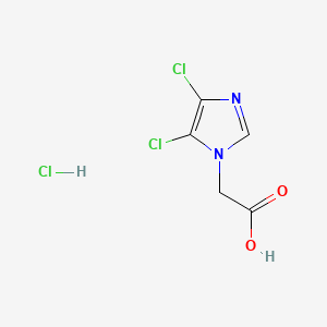 molecular formula C5H5Cl3N2O2 B13604762 2-(4,5-dichloro-1H-imidazol-1-yl)aceticacidhydrochloride 