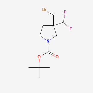 molecular formula C11H18BrF2NO2 B13604815 Tert-butyl3-(bromomethyl)-3-(difluoromethyl)pyrrolidine-1-carboxylate 