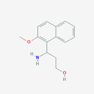 molecular formula C14H17NO2 B13604823 3-Amino-3-(2-methoxynaphthalen-1-yl)propan-1-ol 