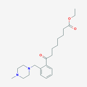molecular formula C22H34N2O3 B1360483 Ethyl 8-[2-(4-methylpiperazinomethyl)phenyl]-8-oxooctanoate CAS No. 898762-75-9