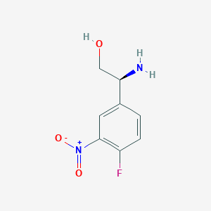 molecular formula C8H9FN2O3 B13604843 (s)-2-Amino-2-(4-fluoro-3-nitrophenyl)ethan-1-ol 