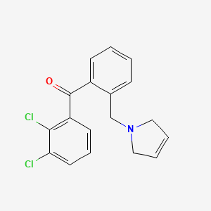 molecular formula C18H15Cl2NO B1360486 (2,3-Dichlorophenyl)(2-((2,5-dihydro-1H-pyrrol-1-yl)methyl)phenyl)methanone CAS No. 898763-70-7