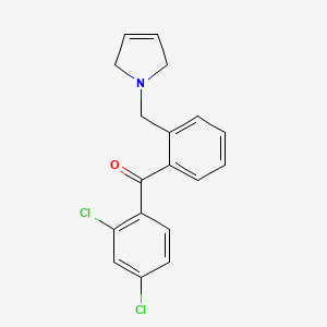 molecular formula C18H15Cl2NO B1360487 (2,4-Dichlorophenyl)(2-((2,5-dihydro-1H-pyrrol-1-yl)methyl)phenyl)methanone CAS No. 898763-72-9