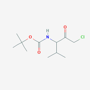 molecular formula C11H20ClNO3 B13604890 (S)-tert-Butyl (1-chloro-4-methyl-2-oxopentan-3-yl)carbamate 