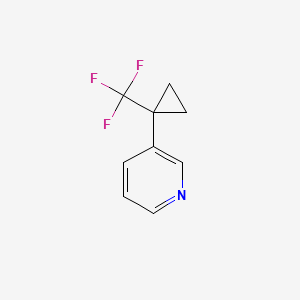 molecular formula C9H8F3N B13604963 3-[1-(Trifluoromethyl)cyclopropyl]pyridine 