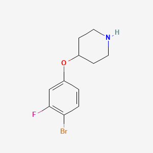 molecular formula C11H13BrFNO B13604983 4-[(4-Bromo-3-fluorophenyl)oxy]piperidine 