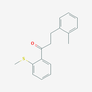 molecular formula C17H18OS B1360500 3-(2-Methylphenyl)-2'-thiomethylpropiophenone CAS No. 898789-34-9