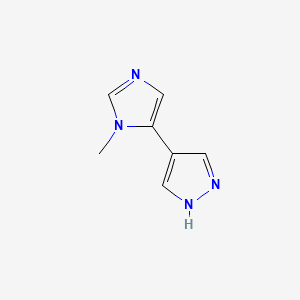 molecular formula C7H8N4 B13605008 1-methyl-5-(1H-pyrazol-4-yl)-1H-imidazole 