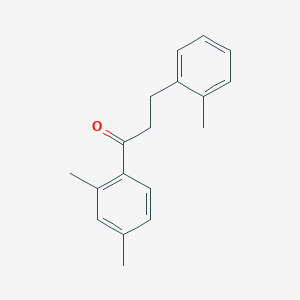 molecular formula C18H20O B1360502 2',4'-Dimethyl-3-(2-methylphenyl)propiophenone CAS No. 898789-52-1
