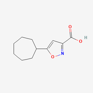 molecular formula C11H15NO3 B13605033 5-Cycloheptylisoxazole-3-carboxylic acid 