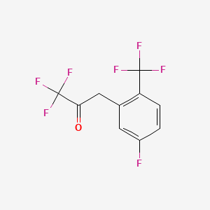 molecular formula C10H5F7O B13605094 1,1,1-Trifluoro-3-(5-fluoro-2-(trifluoromethyl)phenyl)propan-2-one 