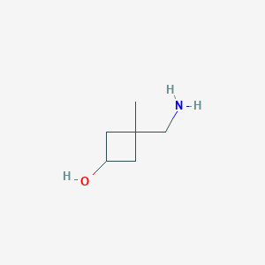 molecular formula C6H13NO B13605105 3-(Aminomethyl)-3-methylcyclobutan-1-ol 