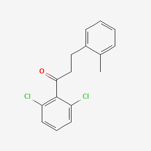 molecular formula C16H14Cl2O B1360511 2',6'-二氯-3-(2-甲基苯基)丙酮 CAS No. 898790-20-0
