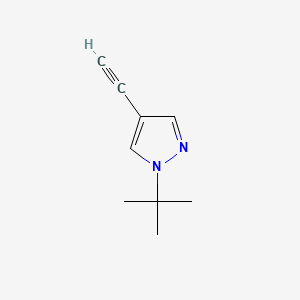 molecular formula C9H12N2 B13605140 1-tert-butyl-4-ethynyl-1H-pyrazole 