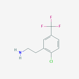 molecular formula C9H9ClF3N B13605145 2-(2-Chloro-5-(trifluoromethyl)phenyl)ethanamine 