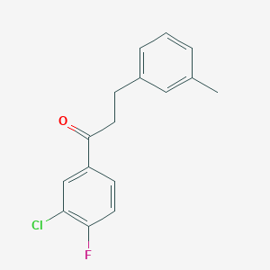molecular formula C16H14ClFO B1360517 3'-Chloro-4'-fluoro-3-(3-methylphenyl)propiophenone CAS No. 898790-93-7