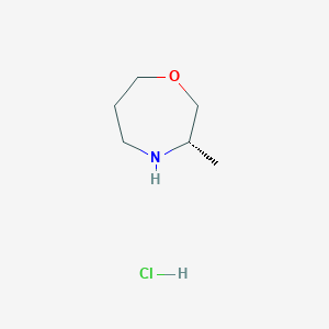 molecular formula C6H14ClNO B13605178 (3S)-3-methyl-1,4-oxazepanehydrochloride CAS No. 2791478-08-3