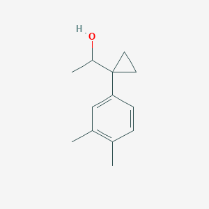 molecular formula C13H18O B13605199 1-[1-(3,4-Dimethylphenyl)cyclopropyl]ethan-1-ol 