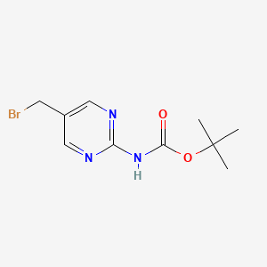 molecular formula C10H14BrN3O2 B13605289 tert-butyl N-[5-(bromomethyl)pyrimidin-2-yl]carbamate 