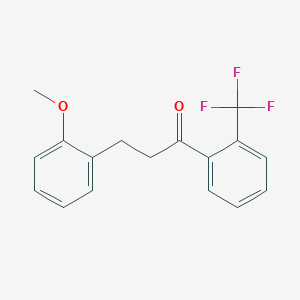 molecular formula C17H15F3O2 B1360529 3-(2-甲氧基苯基)-2'-三氟甲基丙酮 CAS No. 898770-27-9
