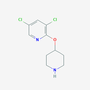 molecular formula C10H12Cl2N2O B13605312 3,5-Dichloro-2-(piperidin-4-yloxy)pyridine 