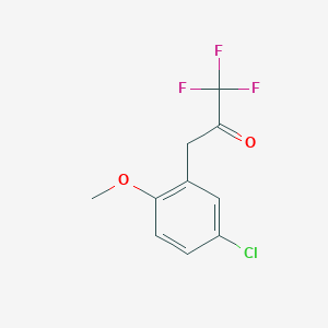 molecular formula C10H8ClF3O2 B13605319 3-(5-Chloro-2-methoxyphenyl)-1,1,1-trifluoropropan-2-one 