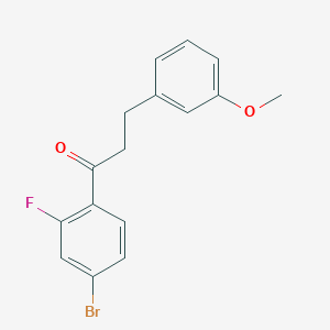 molecular formula C16H14BrFO2 B1360533 4'-溴-2'-氟-3-(3-甲氧基苯基)丙酮 CAS No. 898775-02-5