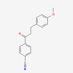 molecular formula C17H15NO2 B1360534 4'-氰基-3-(4-甲氧基苯基)丙酮 CAS No. 898775-60-5