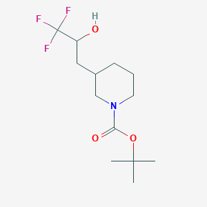 molecular formula C13H22F3NO3 B13605353 Tert-butyl 3-(3,3,3-trifluoro-2-hydroxypropyl)piperidine-1-carboxylate 