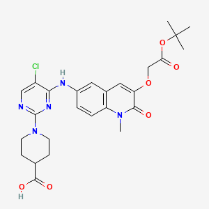 1-[4-({3-[2-(Tert-butoxy)-2-oxoethoxy]-1-methyl-2-oxo-1,2-dihydroquinolin-6-yl}amino)-5-chloropyrimidin-2-yl]piperidine-4-carboxylicacid