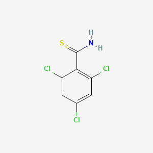 molecular formula C7H4Cl3NS B13605379 2,4,6-Trichlorobenzothioamide 