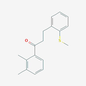 molecular formula C18H20OS B1360539 2',3'-Dimethyl-3-(2-thiomethylphenyl)propiophenone CAS No. 898754-72-8
